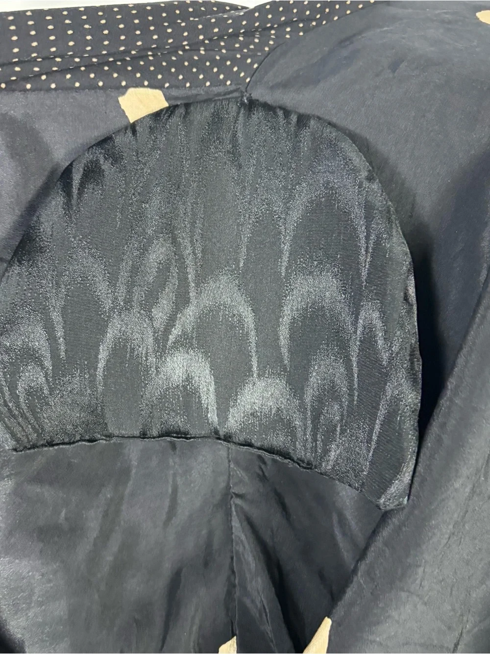 Lorraine Black Silk Polka Dot Art to Wear Boho Artsy Lagenlook Jacket OS